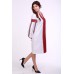 Embroidered dress "Thought" White&Red